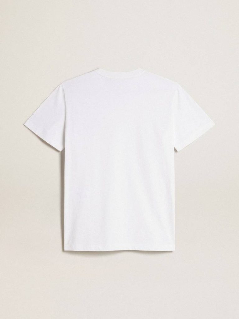 Golden Goose Women Women’s White T-Shirt With Burgundy Star On The Front T-Shirts & Tops White - 2