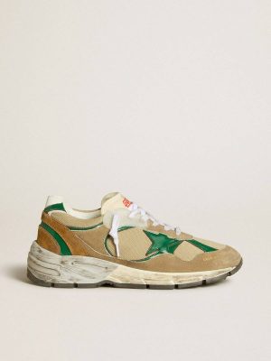 Golden Goose Women’s Dad-Star Lab In Nylon With Green Leather Star And Suede Inserts Dad-Star Women - 1