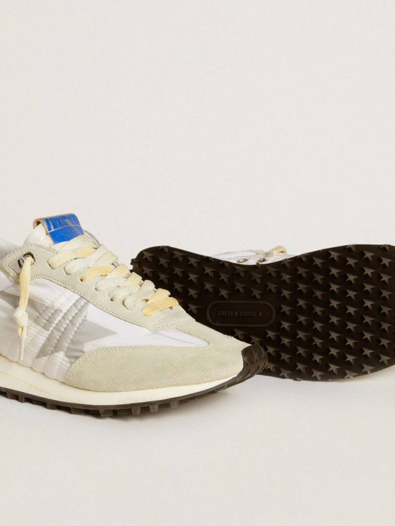 Golden Goose Women’s Marathon With White Nylon Upper And Silver Star Women Marathon - 3