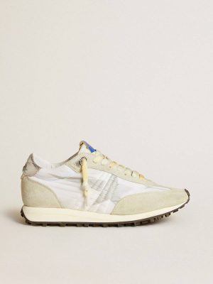 Golden Goose Women’s Marathon With White Nylon Upper And Silver Star Women Marathon - 1