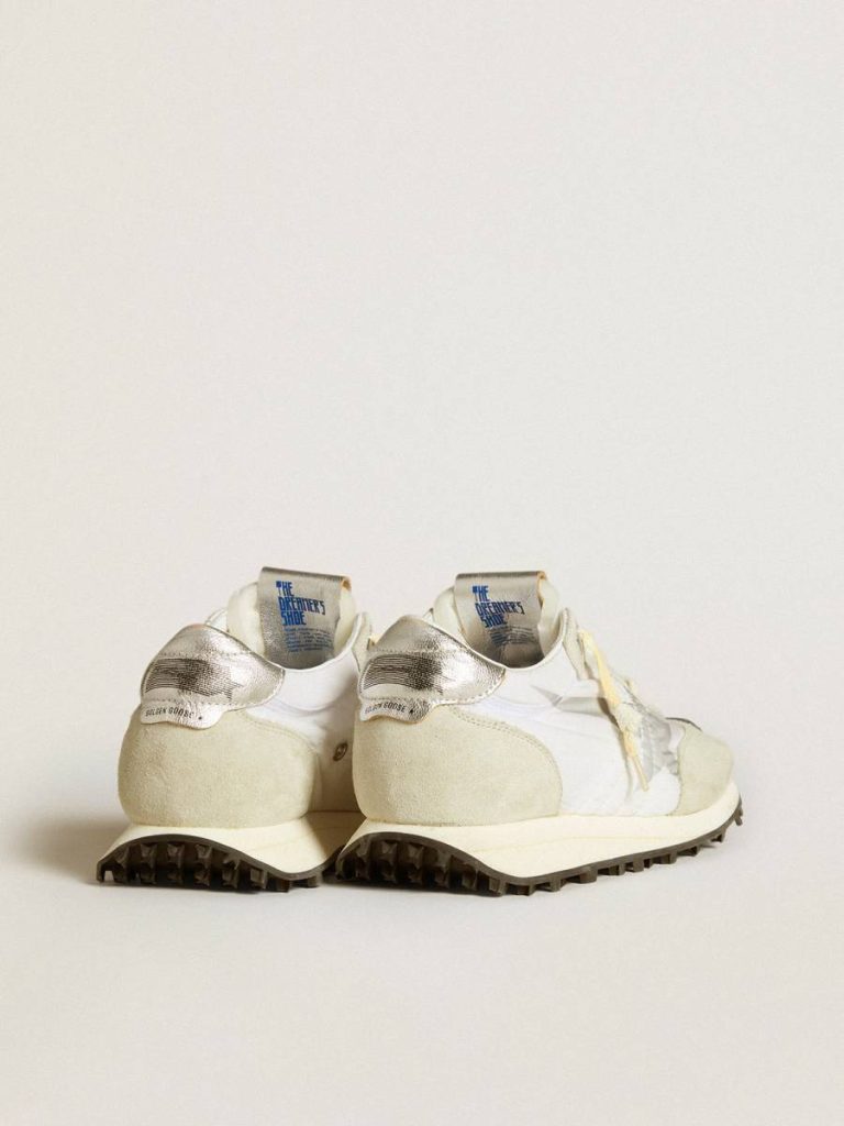 Golden Goose Women’s Marathon With White Nylon Upper And Silver Star Women Marathon - 4