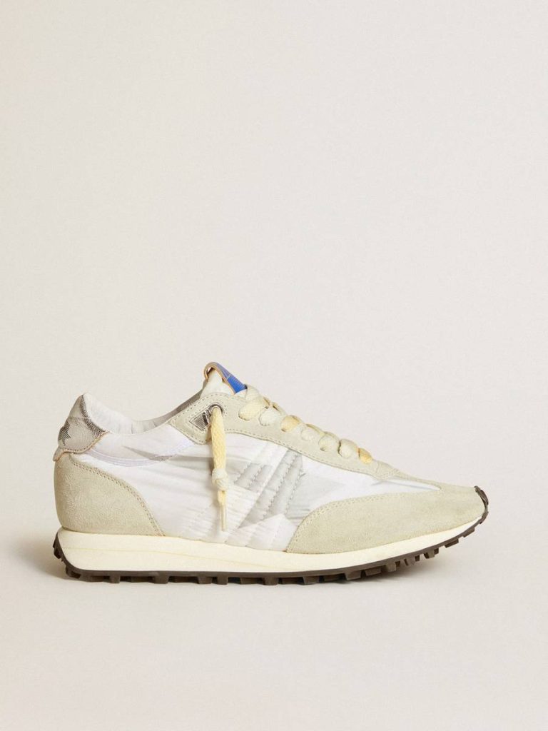 Golden Goose Women’s Marathon With White Nylon Upper And Silver Star Women Marathon - 1