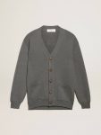 Golden Goose Women's Mélange Gray Cotton Cardigan With Logo On The Back Dark Gray Melange Knitwear Women - 1