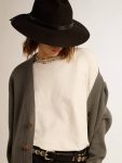 Golden Goose Women's Mélange Gray Cotton Cardigan With Logo On The Back Dark Gray Melange Knitwear Women - 2