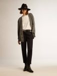 Golden Goose Women's Mélange Gray Cotton Cardigan With Logo On The Back Dark Gray Melange Knitwear Women - 3