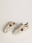 Golden Goose Women’s Mid Star In Leather With Glitter Star And Red Nubuck Flash Women Mid Star - 2