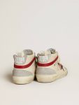 Golden Goose Women’s Mid Star In Leather With Glitter Star And Red Nubuck Flash Women Mid Star - 4