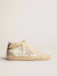 Golden Goose Women's Mid Star With Star In Light Gray Suede And Gold Flash White And Ivory Mid Star Women - 1