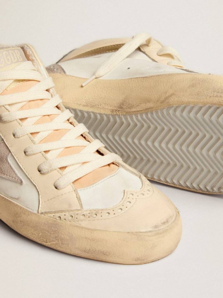 Golden Goose Women's Mid Star With Star In Light Gray Suede And Gold Flash White And Ivory Mid Star Women - 4