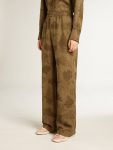 Golden Goose Women's Olive-Colored Viscose-Cotton Blend Pants With Floral Pattern Women Olive Jeans & Pants - 2
