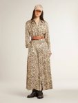 Golden Goose Women's Silk-Blend Midi Dress With A Floral Print Women Dresses & Jumpsuits Beige And Black - 3