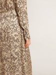 Golden Goose Women's Silk-Blend Midi Dress With A Floral Print Women Dresses & Jumpsuits Beige And Black - 5