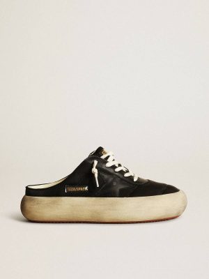 Golden Goose Women's Space-Star Sabots In Black Nylon With Black Leather Star Women Space-Star - 1