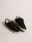 Golden Goose Women's Super-Star In Black Nappa And Glitter With Glossy Black Leather Star Super-Star Women - 2