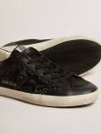Golden Goose Women's Super-Star In Black Nappa And Glitter With Glossy Black Leather Star Super-Star Women - 3