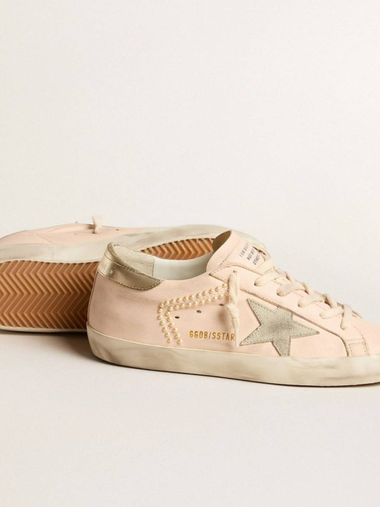 Golden Goose Women's Super-Star In Pink Nappa With Ice-Gray Star And Platinum Heel Tab Super-Star Women - 3