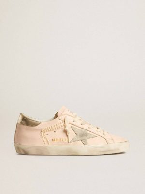 Golden Goose Women's Super-Star In Pink Nappa With Ice-Gray Star And Platinum Heel Tab Super-Star Women - 1