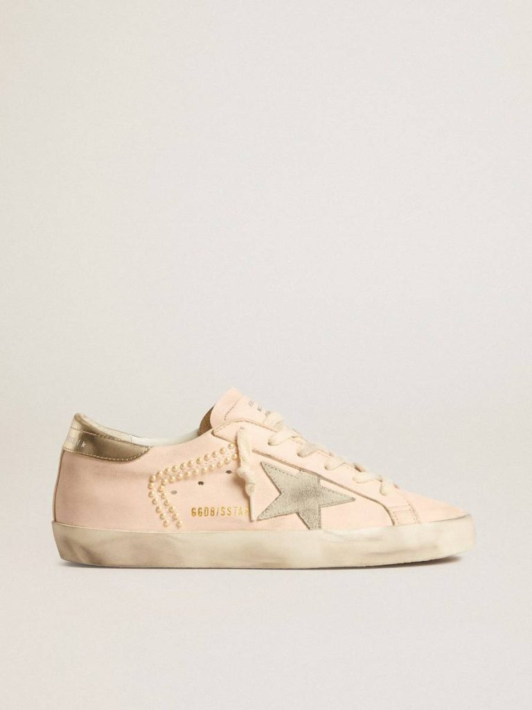 Golden Goose Women's Super-Star In Pink Nappa With Ice-Gray Star And Platinum Heel Tab Super-Star Women - 1