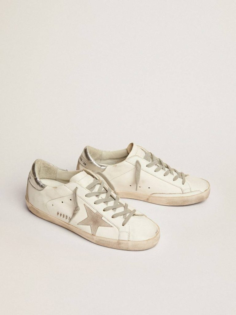 Golden Goose Women's Super-Star With Silver Heel Tab And Metal Stud Lettering Super-Star Women - 2