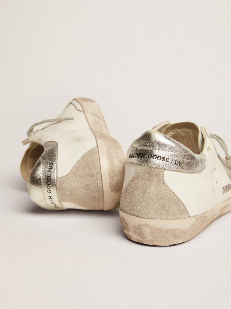 Golden Goose Women's Super-Star With Silver Heel Tab And Metal Stud Lettering Super-Star Women - 4