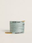 Gray Lurex Laces With Contrasting Black Logo Golden Goose Laces Gray Women - 1