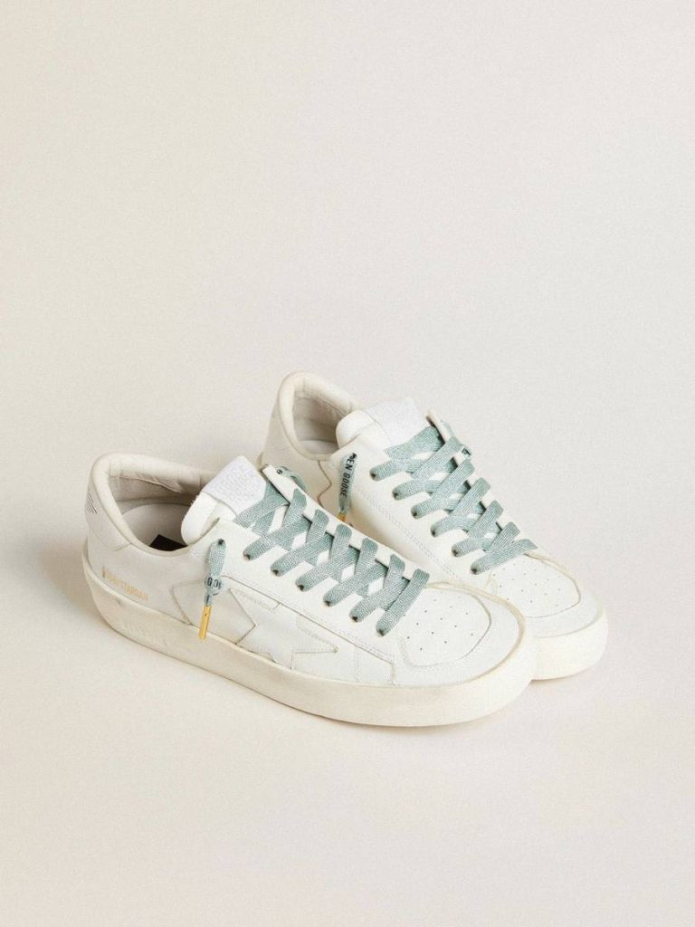 Gray Lurex Laces With Contrasting Black Logo Golden Goose Laces Gray Women - 3