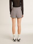 Gray Women Skirts & Shorts Golden Goose Women's Gray Mini Shorts In Houndstooth Wool - 4