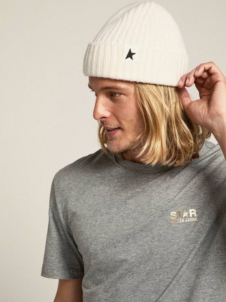 Hats White Wool Beanie With Black Star Papyrus White Women Golden Goose - 4