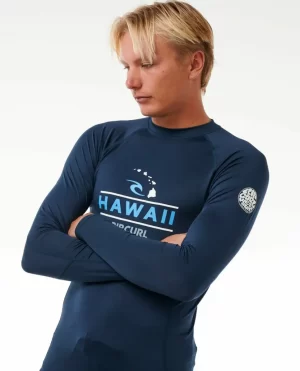 Hawaii Upf50  Performance Long Sleeve Rash Guard Men Rash Guards Rip Curl - 1