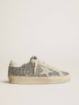 Hi Star Golden Goose Women's Hi Star In Silver Glitter With Suede Star And White Heel Tab Women - 1