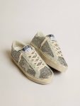 Hi Star Golden Goose Women's Hi Star In Silver Glitter With Suede Star And White Heel Tab Women - 2