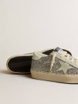 Hi Star Golden Goose Women's Hi Star In Silver Glitter With Suede Star And White Heel Tab Women - 3