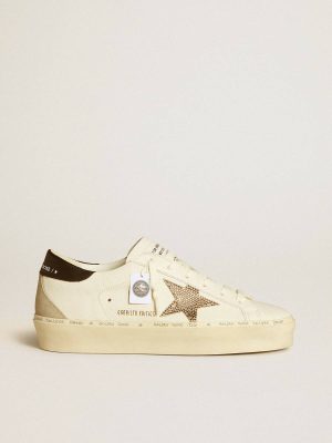 Hi Star Hi Star Ltd With Swarovski Crystal Star And Black Leather Heel Tab Golden Goose Women - 1