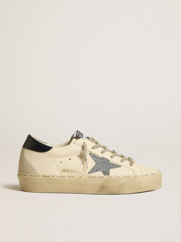 Hi Star In Nappa With Swarovski Crystal Star And Dark Blue Leather Heel Tab Women Hi Star Golden Goose - 1