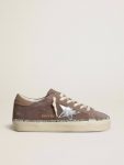 Hi Star In Suede With Silver Leather Star And Leather Heel Tab Golden Goose Hi Star Women - 1
