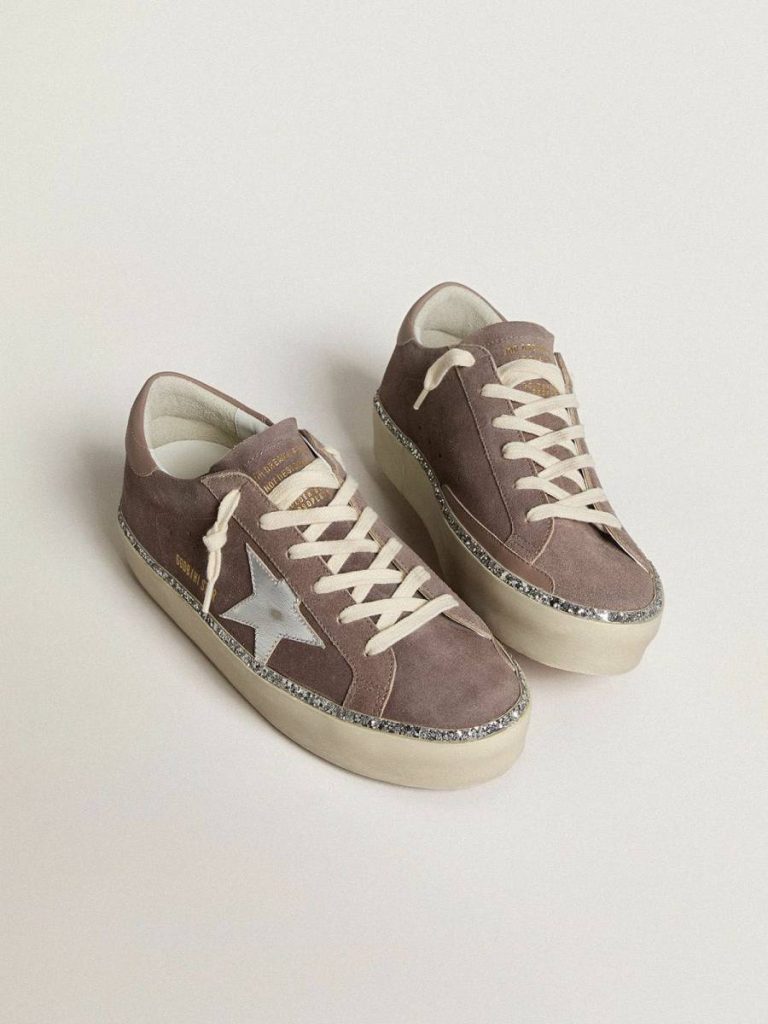 Hi Star In Suede With Silver Leather Star And Leather Heel Tab Golden Goose Hi Star Women - 2
