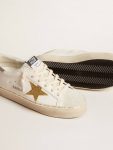 Hi Star With Swarovski Crystal Star And Silver Leather Heel Tab Women Hi Star White Golden Goose - 3