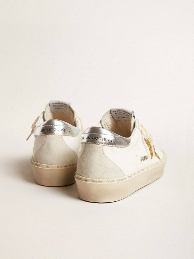 Hi Star With Swarovski Crystal Star And Silver Leather Heel Tab Women Hi Star White Golden Goose - 4