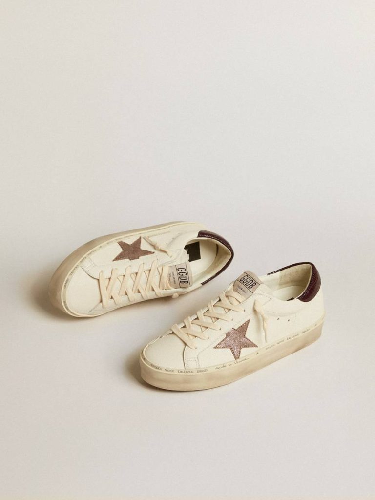 Hi Star Women Women's Hi Star Ltd In Nappa With Glitter Star And Lizard-Print Heel Tab Golden Goose - 2