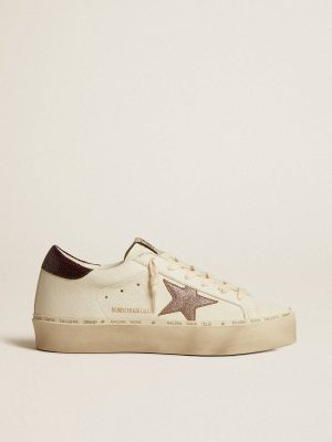 Hi Star Women Women's Hi Star Ltd In Nappa With Glitter Star And Lizard-Print Heel Tab Golden Goose - 1