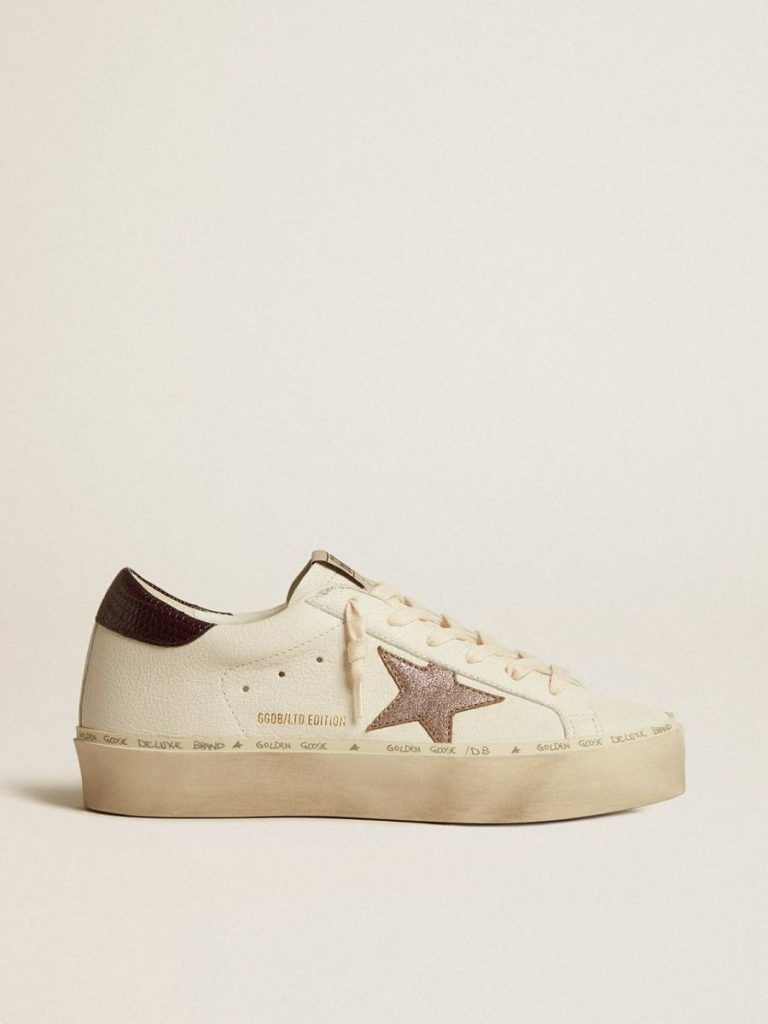 Hi Star Women Women's Hi Star Ltd In Nappa With Glitter Star And Lizard-Print Heel Tab Golden Goose - 1