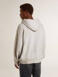 Hooded Sweatshirt In Worn Gray With Embroidered Vintage Logo Golden Goose Sweatshirts Women Gray - 4