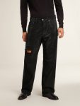 Jeans & Pants Black Golden Goose Men's Black Jeans With A Loose Fit And Gradient Effect All-Over Crystals Men - 2