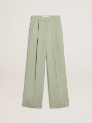 Jeans & Pants Golden Goose Women's Pants In Sage-Green Wool Sage Green Women - 1