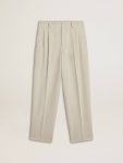 Jeans & Pants Khaki Men Golden Goose Men's Joggers In Khaki Wool Blend - 1