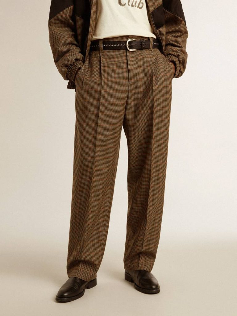 Jeans & Pants Men's Pants In Three-Colored Houndstooth Beige, Black And Red Golden Goose Men - 3