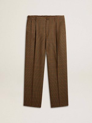 Jeans & Pants Men's Pants In Three-Colored Houndstooth Beige, Black And Red Golden Goose Men - 1