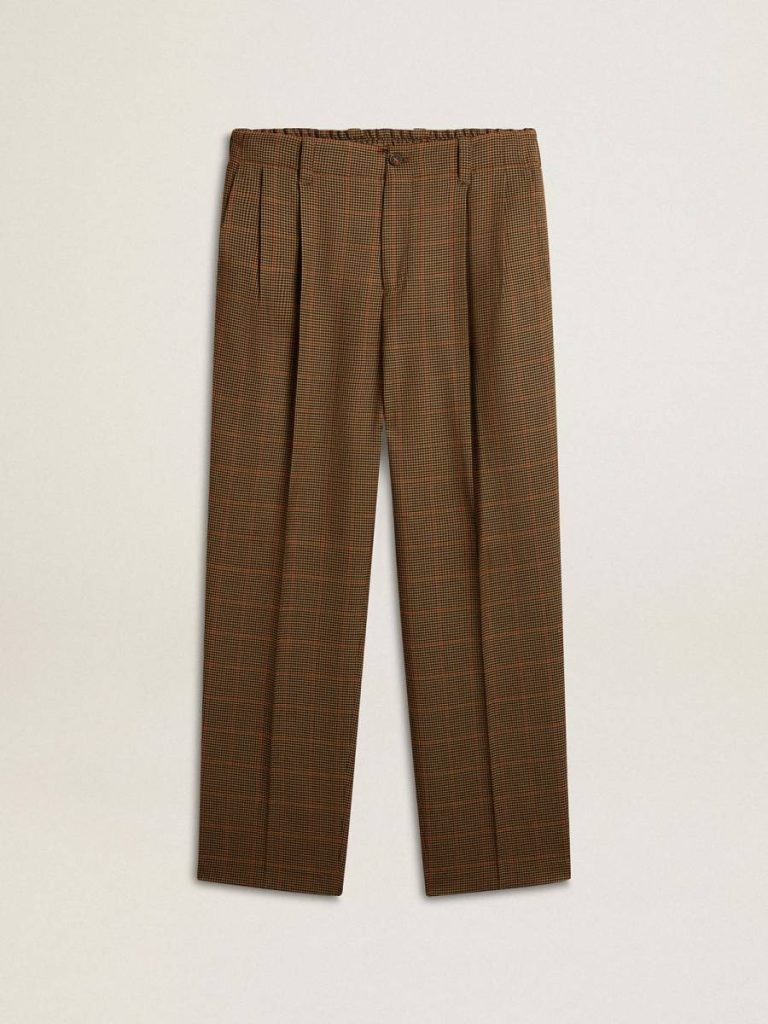 Jeans & Pants Men's Pants In Three-Colored Houndstooth Beige, Black And Red Golden Goose Men - 1