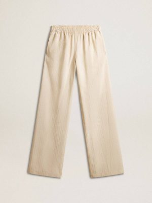 Jeans & Pants Women's Light Beige Silk And Viscose Joggers Light Beige Golden Goose Women - 1