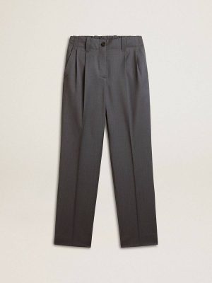 Jeans & Pants Women's Loose Pants In Baby Blue Wool Baby Blue Golden Goose Women - 1